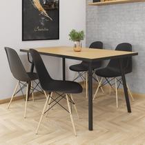 Conjunto Mesa de Jantar com 4 Cadeiras Eames Pp Espresso Móveis