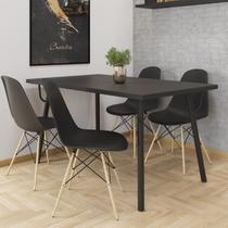 Conjunto Mesa de Jantar com 4 Cadeiras Eames Pp Espresso Móveis