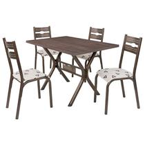 Conjunto Mesa de Jantar com 6 Cadeiras Luna Bronze