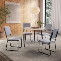 Conjunto Mesa de Jantar com Tampo Redondoe 4 Cadeiras Barcelona Conjunto Mesa de Jantar com Tampo Redondoe 4 Cadeiras Barcelona