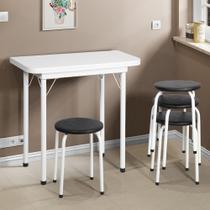 Conjunto Mesa de Jantar Dobrável 65,5cm com 4 Banquetas Multimóveis CR50141