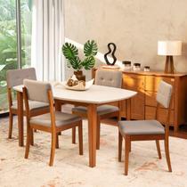 Conjunto Mesa de Jantar e 4 Cadeiras Tiê CabeCasa MadeiraOriginals