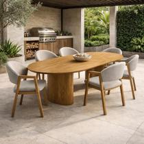 Conjunto Mesa De Jantar E 6 Cadeiras Savana Madeira Laminado Natural Área Gourmet Cozinha Moderna Conjunto Mesa De Jantar E 6 Cadeiras Savana Madeira Laminado Natural Área Gourmet Cozinha Moderna