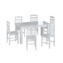 Conjunto Mesa de Jantar Fixa 6 Cadeiras Estofadas CJE1150 Móveis Canção - Moveis Canção