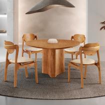 Conjunto Mesa de Jantar Helena Tampo Organico Laminado 4 Cadeiras Celeste Gold Conjunto Mesa de Jantar Helena Tampo Organico Laminado 4 Cadeiras Celeste Gold