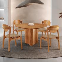 Conjunto Mesa de Jantar Helena Tampo Organico Laminado 4 Cadeiras Celeste Gold Natural Turim/Imbuia Conjunto Mesa de Jantar Helena Tampo Organico Laminado 4 Cadeiras Celeste Gold Natural Turim/Imbuia