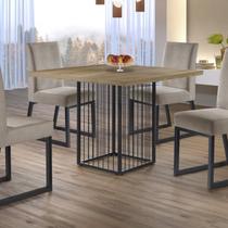 Conjunto Mesa de Jantar Hera 4 Cadeiras Estofadas Pés Metálicos Apolo Mais Decor