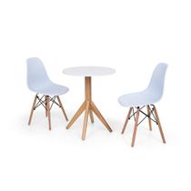 Conjunto Mesa de Jantar Maitê 60cm Branca com 2 Cadeiras Charles Eames - Branca