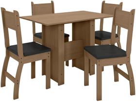Conjunto Mesa de Jantar Milano 1,08m com 4 Cadeiras Carvalho/Preto - Poliman