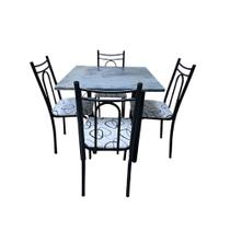 Conjunto Mesa de Jantar Pop Gran 75x75cm com 4 Cadeiras Tubular Thais