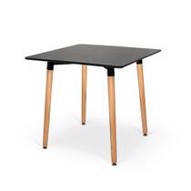 Conjunto Mesa de Jantar Quadrada Eiffel Preta 80x80cm com 4 Cadeiras Roma - Preto