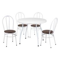 Conjunto Mesa de Jantar Redonda 90cm com 4 Cadeiras Multimóveis CR50135