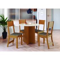 Conjunto Mesa de Jantar Redonda 90cm com 4 Cadeiras Multimóveis CR50202