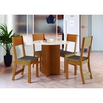 Conjunto Mesa de Jantar Redonda 90cm com 4 Cadeiras Multimóveis CR50202 Conjunto Mesa de Jantar Redonda 90cm com 4 Cadeiras Multimóveis CR50202
