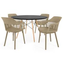 Conjunto Mesa De Jantar Redonda Eiffel Com 4 Cadeiras