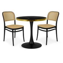 Conjunto Mesa De Jantar Redonda Majestic Com 2 Cadeiras