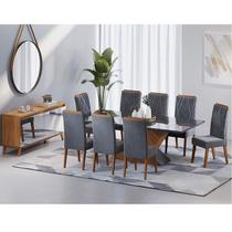 Conjunto Mesa de Jantar Retangular 200x90 Pipa com 8 Cadeiras Vegas e Buffet 4 Portas com Espelhos a Conjunto Mesa de Jantar Retangular 200x90 Pipa com 8 Cadeiras Vegas e Buffet 4 Portas com Espelhos a