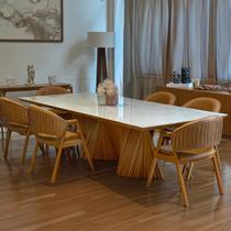 Conjunto Mesa de Jantar Retangular 6 Lugares Dunnas De 180cm