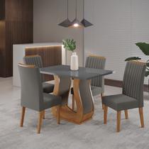 Conjunto Mesa de Jantar Retangular Amore 120x80cm sem Vidro e 4 Cadeiras Yescasa Conjunto Mesa de Jantar Retangular Amore 120x80cm sem Vidro e 4 Cadeiras Yescasa