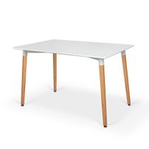 Conjunto Mesa de Jantar Retangular Eiffel Branca 120x80cm com 4 Cadeiras Roma - Nude Conjunto Mesa de Jantar Retangular Eiffel Branca 120x80cm com 4 Cadeiras Roma - Nude
