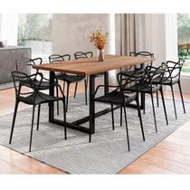 Conjunto Mesa de Jantar Rústica de Madeira Maciça com Cadeiras Allegra Yescasa Conjunto Mesa de Jantar Rústica de Madeira Maciça com Cadeiras Allegra Yescasa