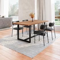 Conjunto Mesa de Jantar Rústica de Madeira Maciça com Cadeiras Mona