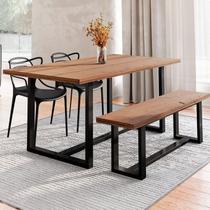 Conjunto Mesa de Jantar Rústica e Banco de Madeira Maciça com 2 Cadeiras Allegra Preto/Marrom Conjunto Mesa de Jantar Rústica e Banco de Madeira Maciça com 2 Cadeiras Allegra Preto/Marrom