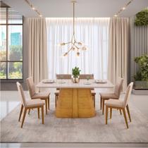 Conjunto Mesa de Jantar Ryze 180x100 cm com 06 Cadeiras Sofia Dj Moveis