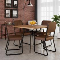Conjunto Mesa de Jantar Soho Quadrada Orgânica com 04 Cadeiras Next Est.Preta