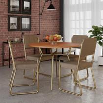 Conjunto Mesa de Jantar Soho redonda C/ 04 Cadeiras Next Est.Champ