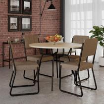 Conjunto Mesa De Jantar Soho Redonda C/ 04 Cadeiras Next Est.preta - Ciliegio E Areia Cr Ciliegio E Areia Cr Conjunto Mesa De Jantar Soho Redonda C/ 04 Cadeiras Next Est.preta - Ciliegio E Areia Cr Ciliegio E Areia Cr