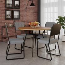Conjunto Mesa de Jantar Soho redonda C/ 04 Cadeiras Next Est.Preta