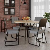 Conjunto Mesa de Jantar Soho redonda C/ 04 Cadeiras Next Est.Preta