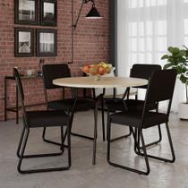 Conjunto Mesa de Jantar Soho redonda C/ 04 Cadeiras Next Est.Preta
