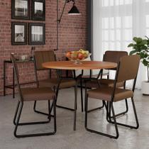 Conjunto Mesa de Jantar Soho redonda Com 04 Cadeiras Next Est.Preta