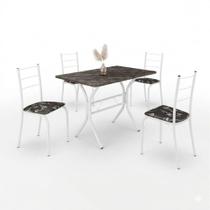 Conjunto Mesa De Jantar Teixeira Maricá Plus Com 4 Cadeiras Branco Preto Conjunto Mesa De Jantar Teixeira Maricá Plus Com 4 Cadeiras Branco Preto