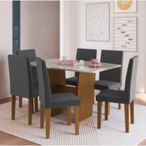 Conjunto Mesa de Jantar Toquio 6 Cadeiras Belize Indekes Off White Grafite Conjunto Mesa de Jantar Toquio 6 Cadeiras Belize Indekes Off White Grafite