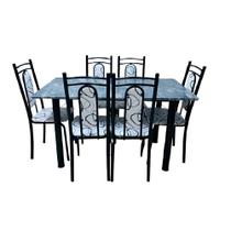 Conjunto Mesa de Jantar Tubular Veneza Gran 140x75cm com 6 Cadeiras 1031 Thais