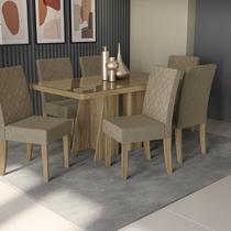 Conjunto Mesa de Jantar Valeriana com 6 Cadeiras Nogueira/Fendi