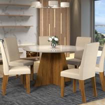 Conjunto Mesa de Jantar Versatil com 6 Cadeiras Móveis