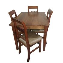 Conjunto Mesa de Madeira St Barbara + 4 Cadeiras MA Zanca