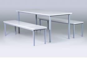 Conjunto Mesa de Refeitório com 4 lugares com bancos separados Conjunto Mesa de Refeitório com 4 lugares com bancos separados