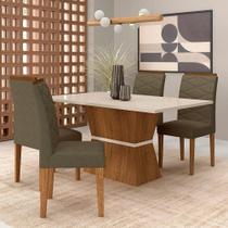 Conjunto Mesa Denali 4 Cadeiras Freijó/off/suede Capuccino - M.a Conjunto Mesa Denali 4 Cadeiras Freijó/off/suede Capuccino - M.a