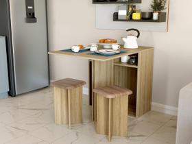 Conjunto Mesa Dobrável 2 Banquetas BA500 Djd Bege/Mel