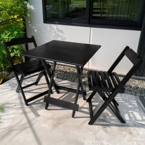 Conjunto Mesa Dobrável 70x70 MDF com 2 Cadeiras Conjunto Mesa Dobrável 70x70 MDF com 2 Cadeiras