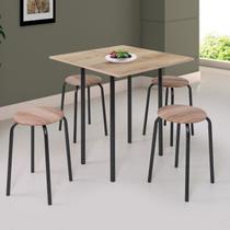 Conjunto Mesa Dobrável 72x72cm Tampo BP com 4 Banquetas Expert