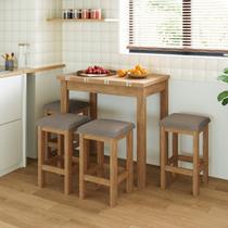 Conjunto Mesa Dobrável com 4 Bancos para Sala de Jantar Conjunto Mesa Dobrável com 4 Bancos para Sala de Jantar
