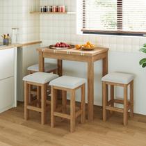 Conjunto Mesa Dobrável com 4 Bancos para Sala de Jantar Conjunto Mesa Dobrável com 4 Bancos para Sala de Jantar