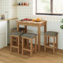 Conjunto Mesa Dobrável com 4 Bancos para Sala de Jantar Conjunto Mesa Dobrável com 4 Bancos para Sala de Jantar