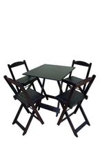 Conjunto Mesa Dobrável Com 4 Cadeiras Preto